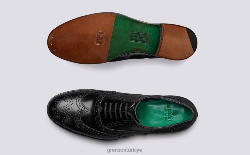 Grenson Harrow erkekler siyah/yeşim ayakkabılar B466H125