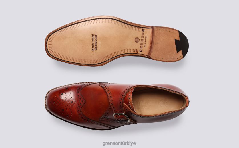 Grenson Shrewsbury erkekler konyak ayakkabılar B466H124