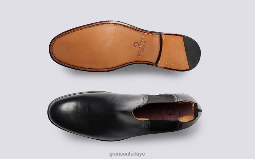 Grenson Howard erkekler siyah bot ayakkabı B466H60