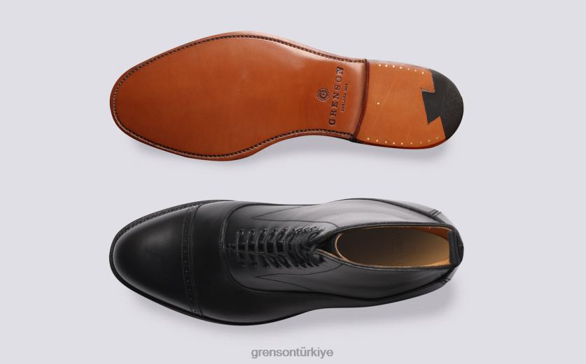 Grenson balmoral erkekler siyah bot ayakkabı B466H10