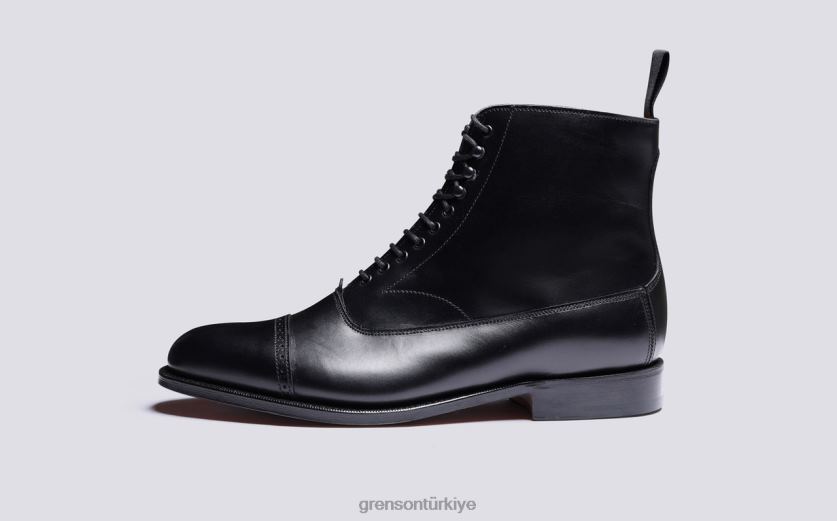 Grenson balmoral erkekler siyah bot ayakkabı B466H10
