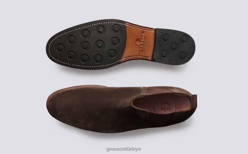 Grenson deklan erkekler koyu kahverengi bot ayakkabı B466H47