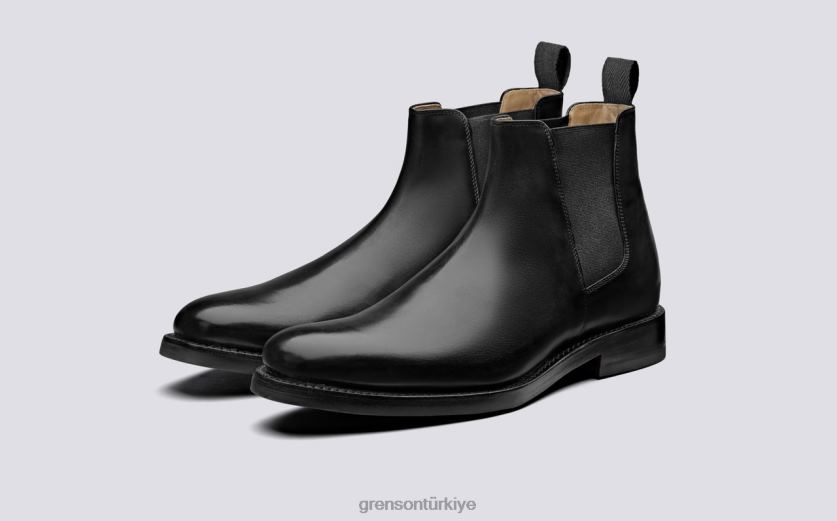 Grenson deklan erkekler siyah bot ayakkabı B466H4