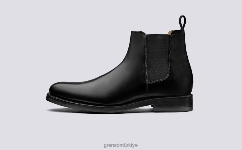 Grenson deklan erkekler siyah bot ayakkabı B466H4