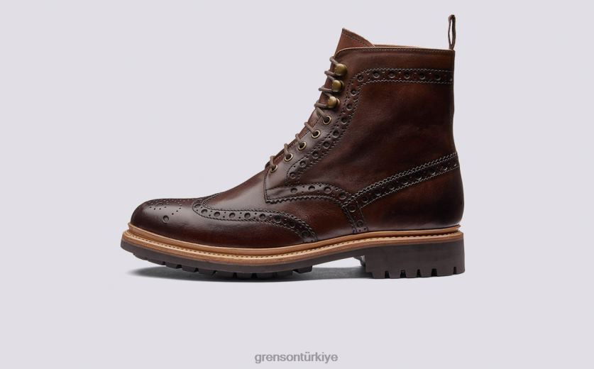 Grenson fred erkekler koyu kahverengi bot ayakkabı B466H1