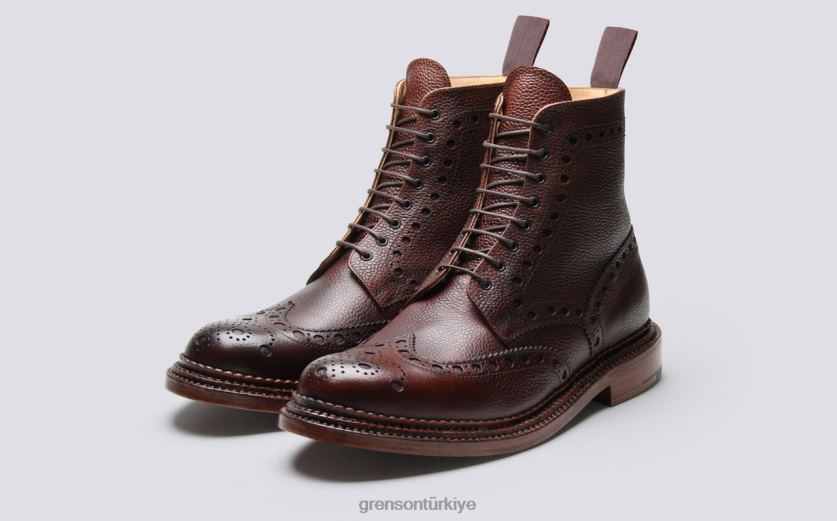 Grenson fred erkekler koyu kahverengi bot ayakkabı B466H36