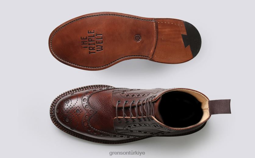 Grenson fred erkekler koyu kahverengi bot ayakkabı B466H36