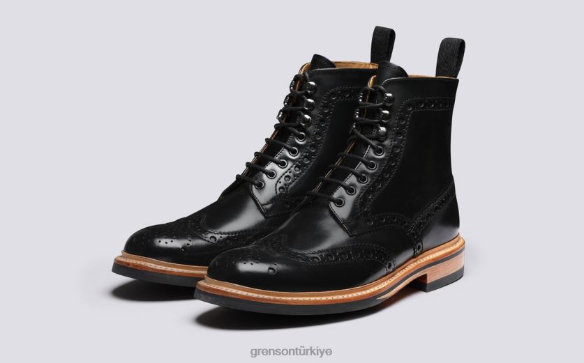 Grenson fred erkekler siyah bot ayakkabı B466H16