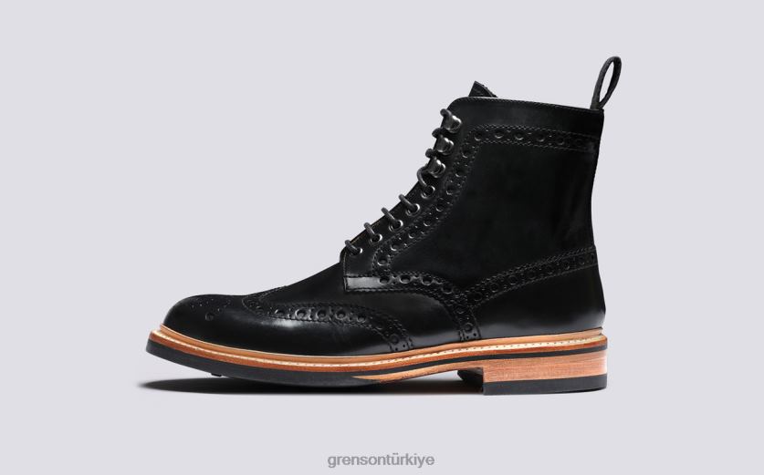 Grenson fred erkekler siyah bot ayakkabı B466H16