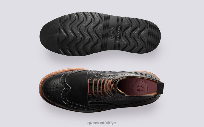Grenson fred erkekler siyah bot ayakkabı B466H30