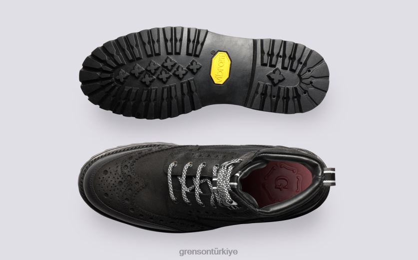 Grenson fred teknoloji erkekler siyah bot ayakkabı B466H9