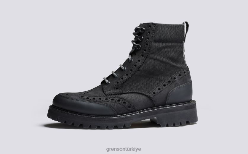 Grenson fred teknoloji erkekler siyah bot ayakkabı B466H9