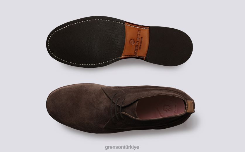 Grenson göğüs erkekler koyu kahverengi bot ayakkabı B466H52