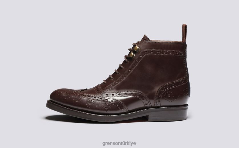 Grenson nelson erkekler kahverengi bot ayakkabı B466H57