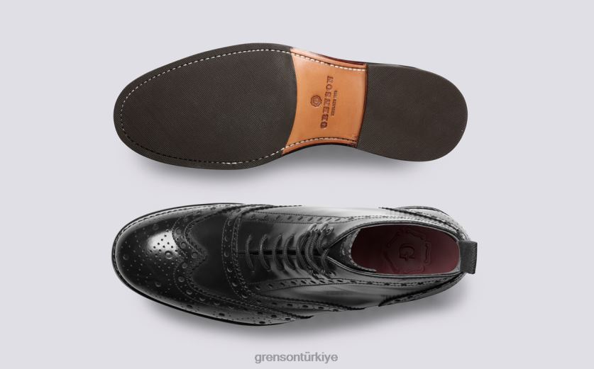 Grenson nelson erkekler siyah bot ayakkabı B466H58