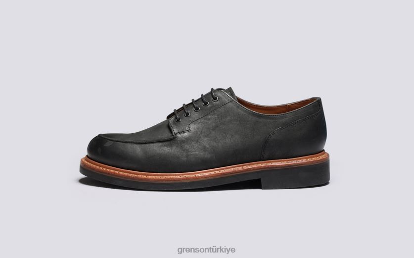 Grenson Mac erkekler siyah derbi ayakkabı B466H165