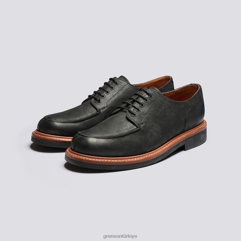 Grenson Mac erkekler siyah derbi ayakkabı B466H165