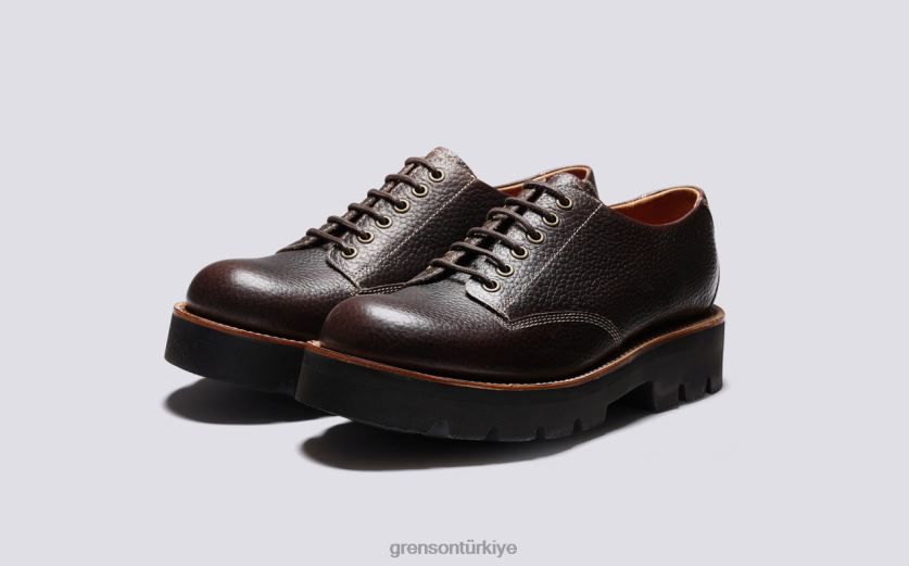 Grenson callan erkekler koyu kahverengi derbi ayakkabı B466H150