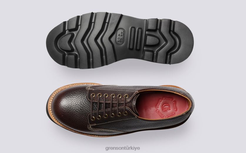Grenson callan erkekler koyu kahverengi derbi ayakkabı B466H150