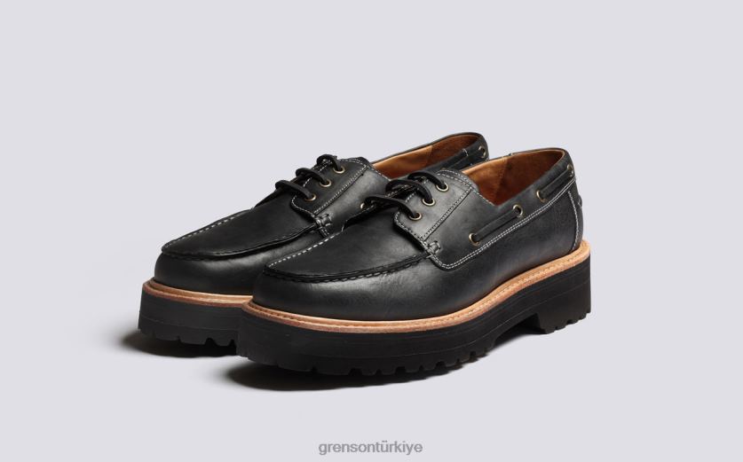 Grenson dempsey erkekler siyah derbi ayakkabı B466H152