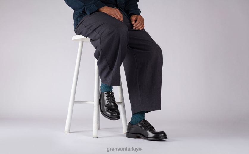 Grenson erik erkekler siyah derbi ayakkabı B466H162