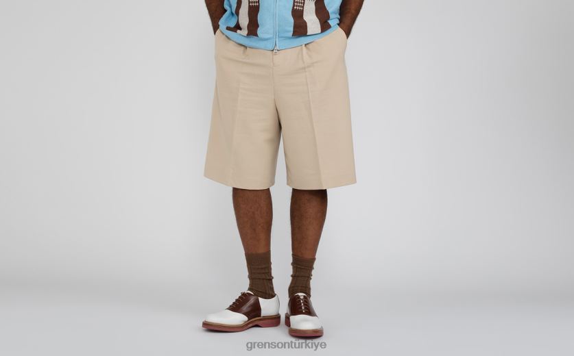 Grenson güzel erkekler beyaz/ten rengi derbi ayakkabı B466H148