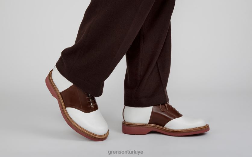 Grenson güzel erkekler beyaz/ten rengi derbi ayakkabı B466H148