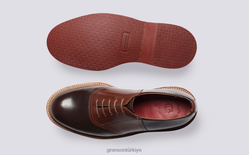 Grenson güzel erkekler ten rengi/kahverengi derbi ayakkabı B466H147