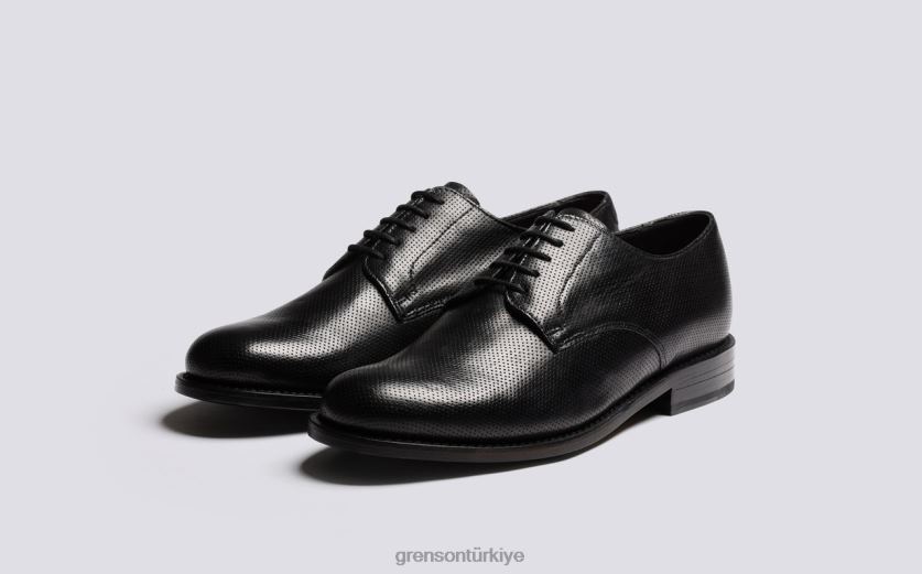 Grenson kısa erkekler siyah derbi ayakkabı B466H146