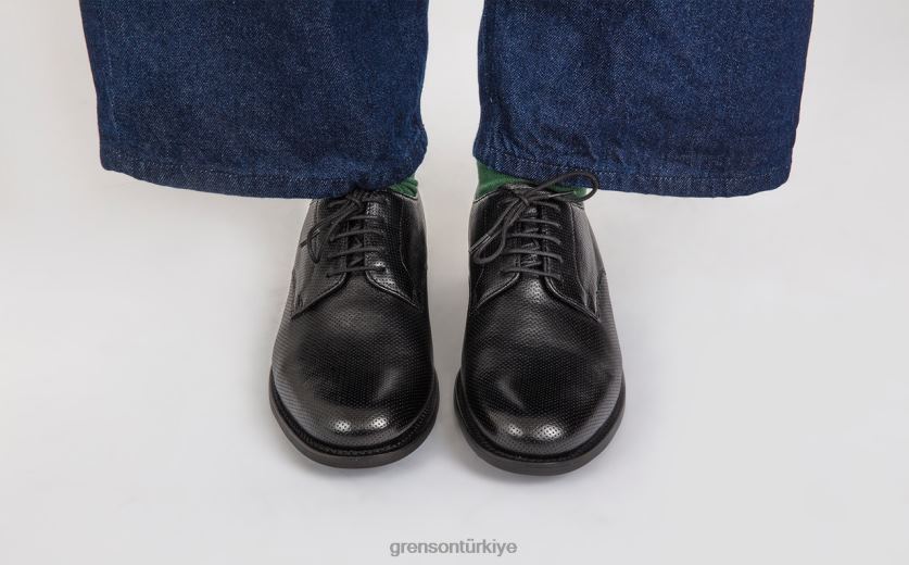 Grenson kısa erkekler siyah derbi ayakkabı B466H146