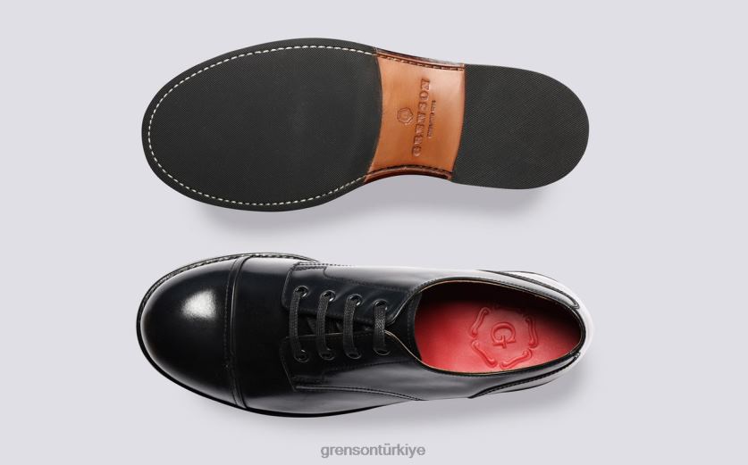 Grenson keith erkekler siyah derbi ayakkabı B466H163