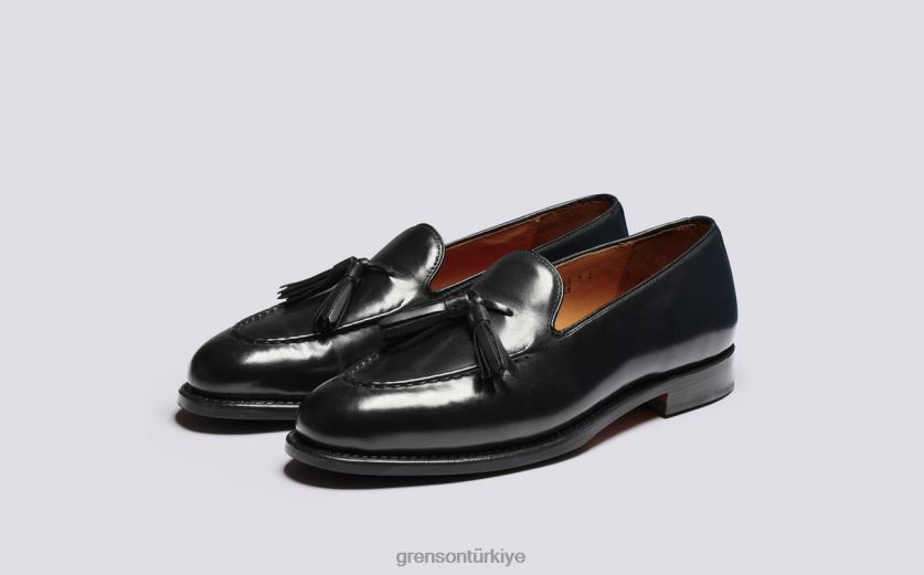 Grenson Merle erkekler siyah mokasen B466H141