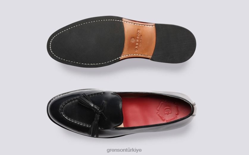 Grenson Merle erkekler siyah mokasen B466H141