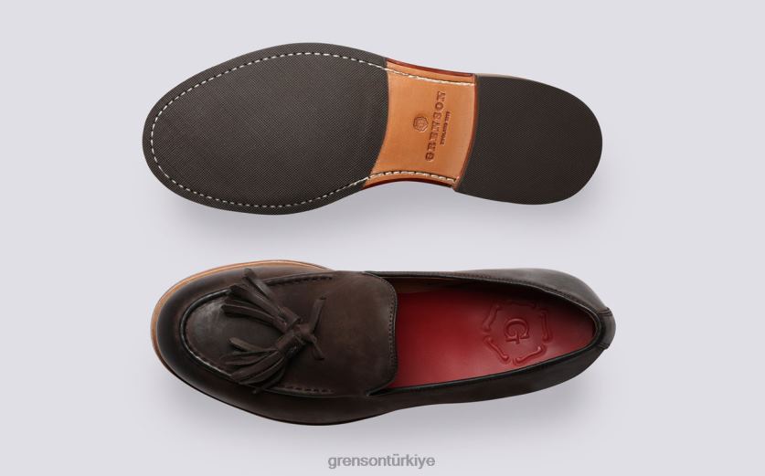 Grenson Merlin erkekler kahverengi cila mokasen B466H134
