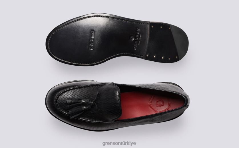 Grenson Merlin erkekler siyah mokasen B466H133