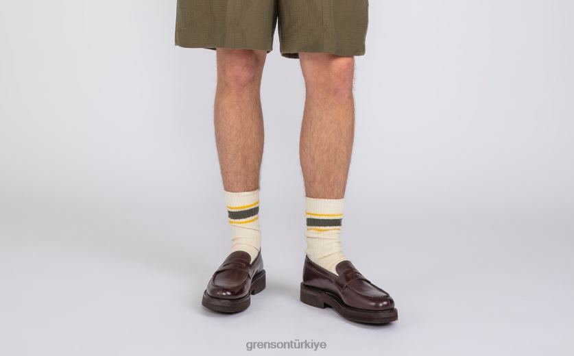 Grenson Peter erkekler kahverengi mokasen B466H136