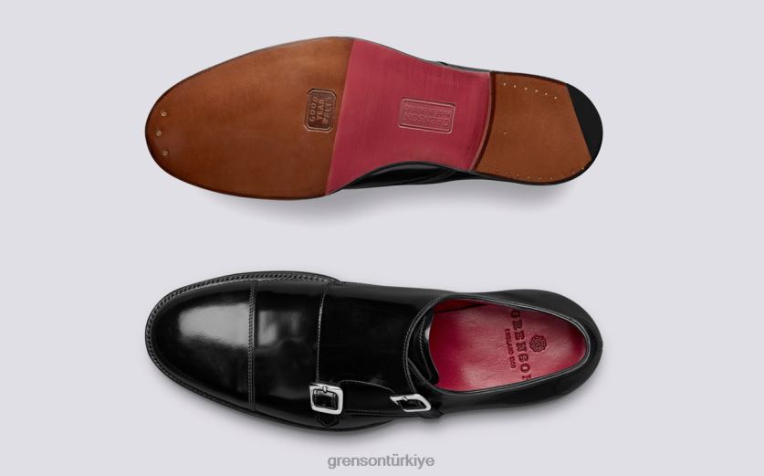 Grenson hanbury erkekler siyah/yeşim resmi ayakkabı B466H106