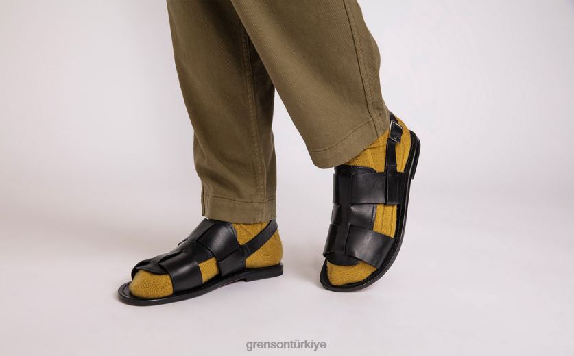 Grenson Wiley 3 erkekler siyah sandalet B466H228