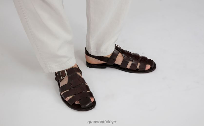 Grenson ayva erkekler koyu kahverengi sandalet B466H222