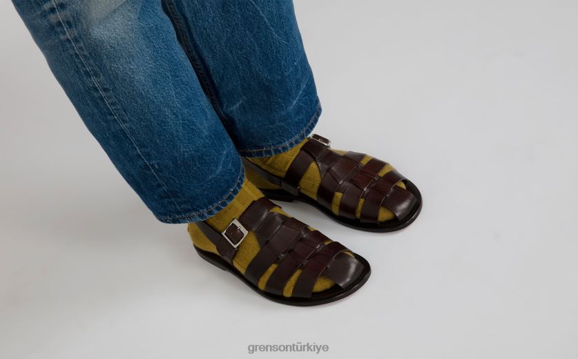 Grenson ayva erkekler koyu kahverengi sandalet B466H222