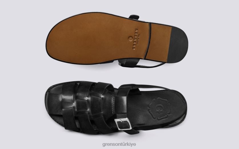 Grenson ayva erkekler siyah sandalet B466H223