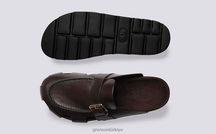 Grenson dale erkekler koyu kahverengi sandalet B466H213