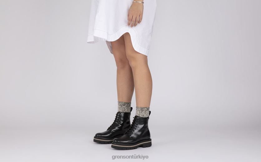 Grenson Halle kadınlar siyah bot ayakkabı B466H298