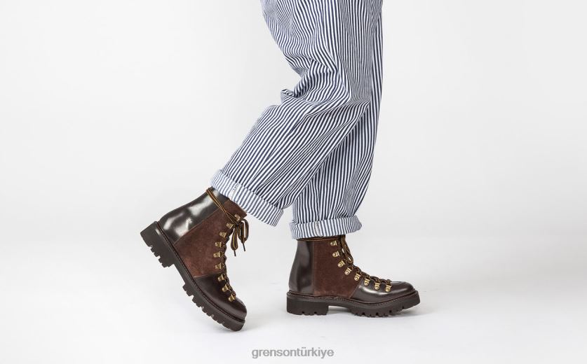 Grenson Naneli kadınlar koyu kahverengi bot ayakkabı B466H282