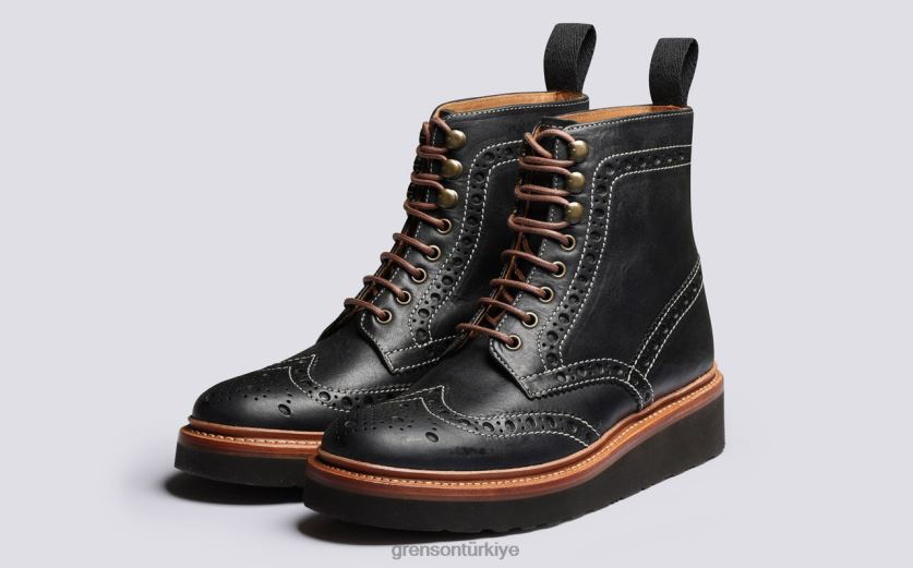 Grenson fran kadınlar siyah bot ayakkabı B466H266