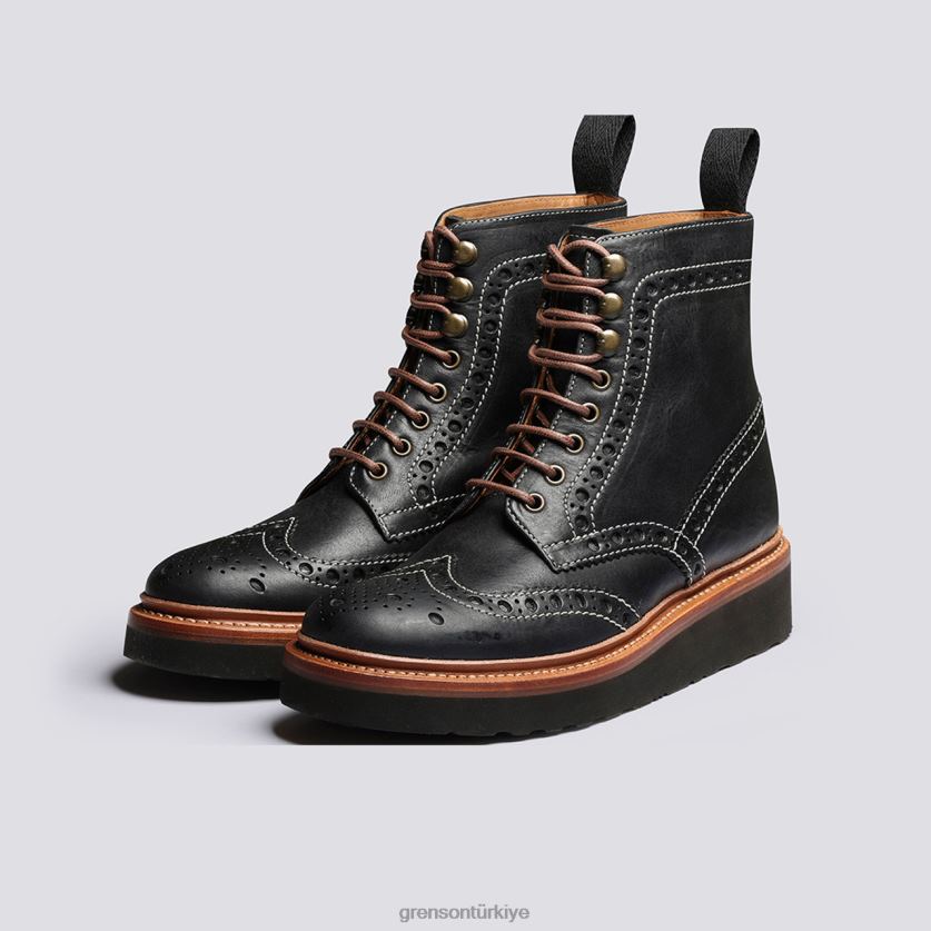 Grenson fran kadınlar siyah bot ayakkabı B466H266