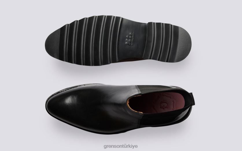 Grenson ince kadınlar siyah bot ayakkabı B466H288