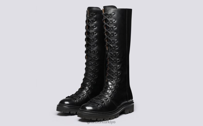Grenson nanette diz boyu kadınlar siyah bot ayakkabı B466H304
