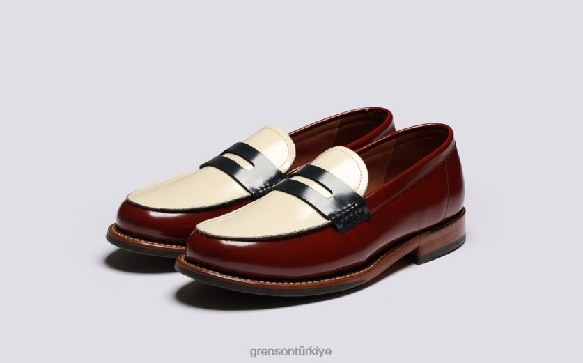 Grenson Lynn kadınlar bordo mokasen B466H231