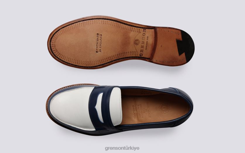 Grenson epsom kadınlar lacivert/beyaz mokasen B466H238